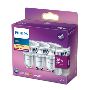 Philips LED spot GU10 35W 3 stuks niet dimbaar