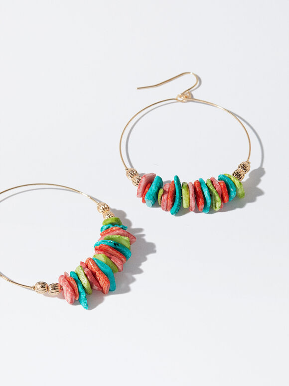 Brincos com Concha - Multicoloridos