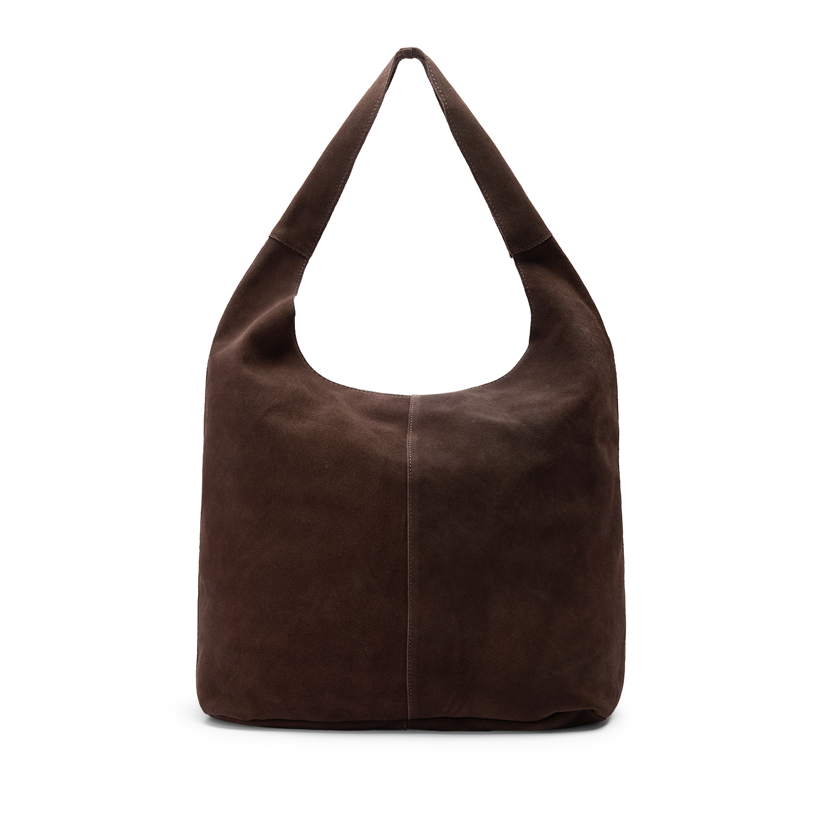 Donkerbruine suède shopper