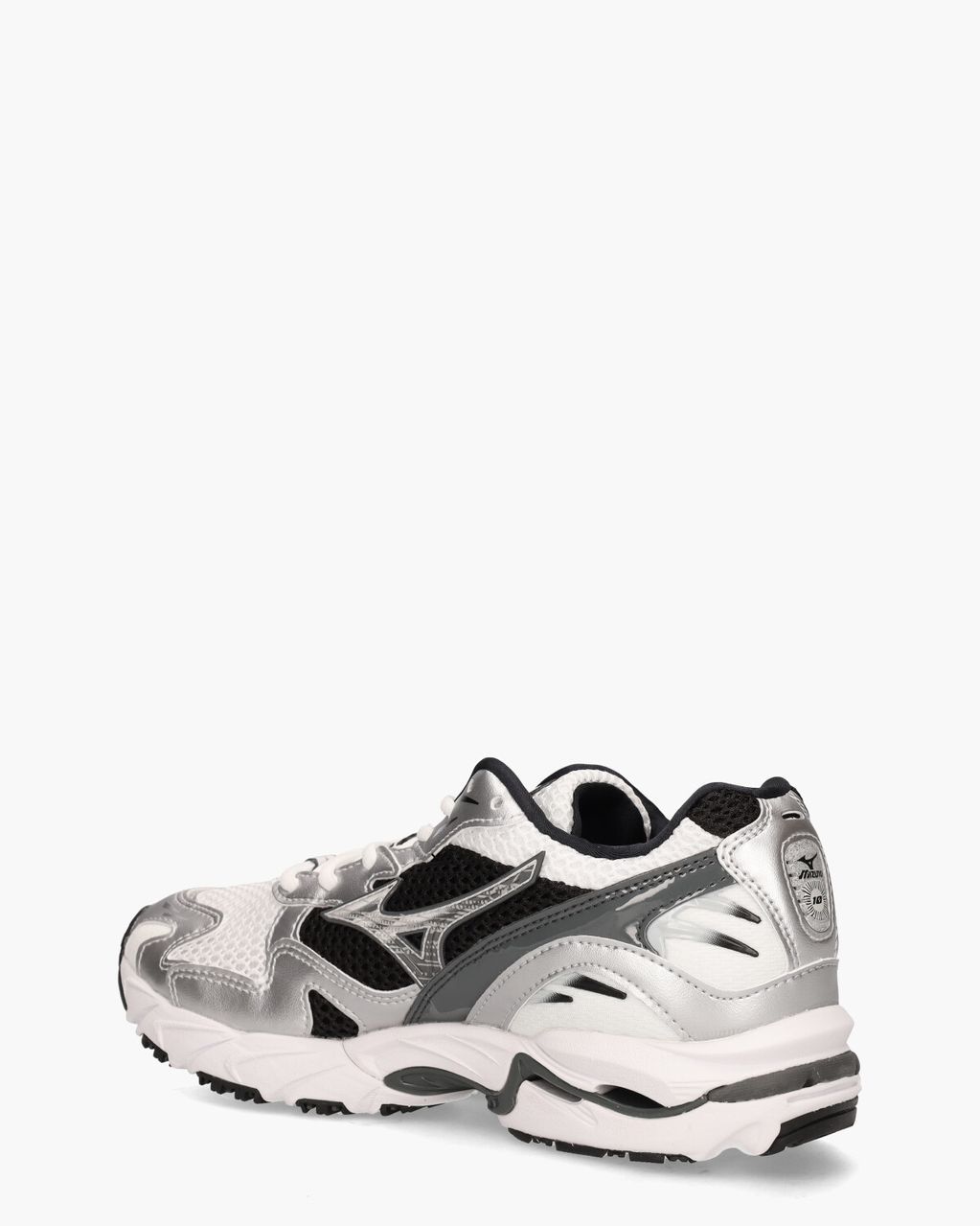 Mizuno Wave Rider 10 Wit/Zwart/Zilver Damessneakers