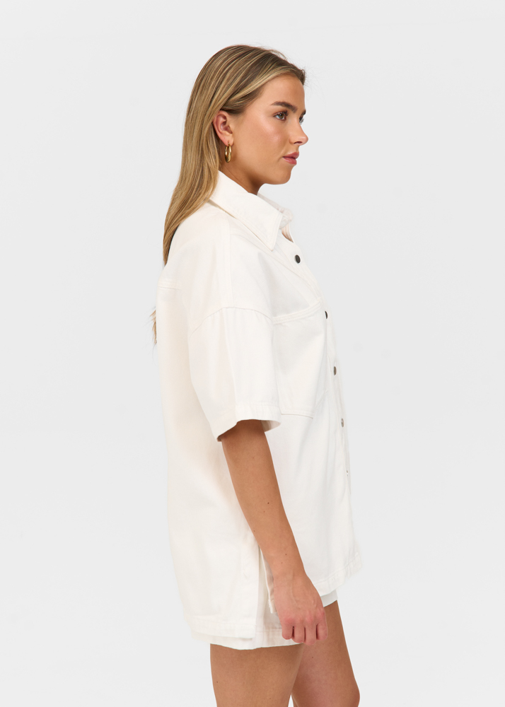 Signature denim blouse ecru
