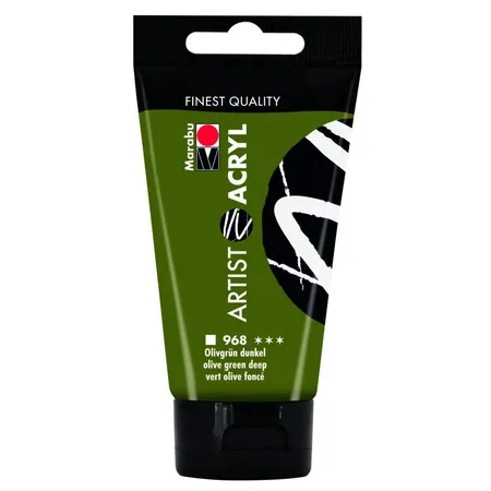 Marabu Artist Acryl, Olivgrün dunkel 968, 75 ml