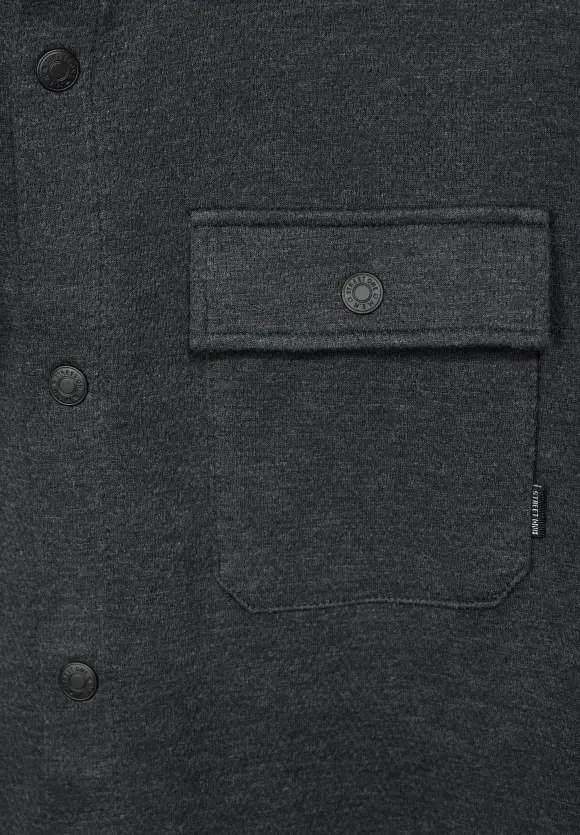 Overshirt in Melange Optik - anthra grey melange