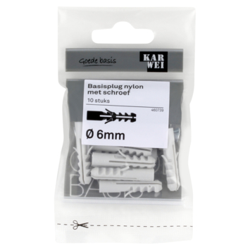 KARWEI Basisplug 6x30mm   uni 4x45mm 10ST met deeldraad