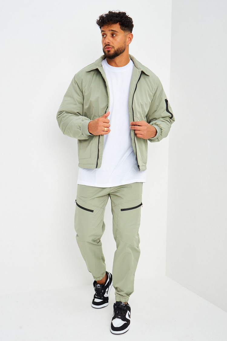 Blouson kaki à poches zippées