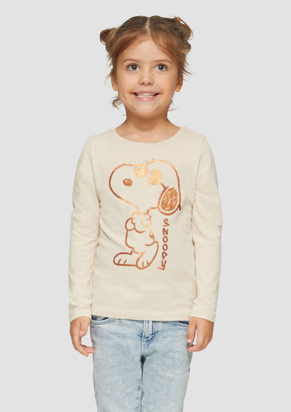 s.Oliver longsleeve Snoopy met printopdruk ecru