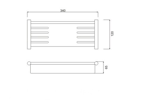 Best Design mat zwart doucherek / shampoohouder voor wandmontage