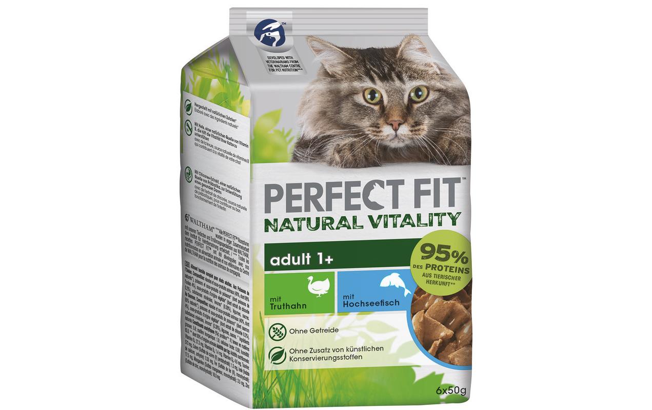 Nassfutter Cat Pouch Mini Truthahn und Hochseefisch 6 x 50 gAlleinfuttermittel für ausgewachsene Katzen