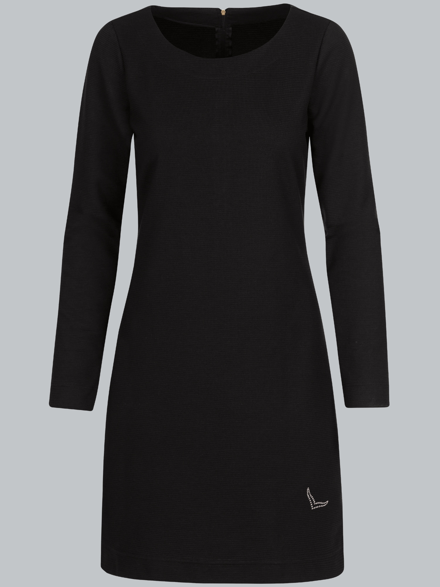 Knielanges Kleid mit langen Ärmeln Schwarz
