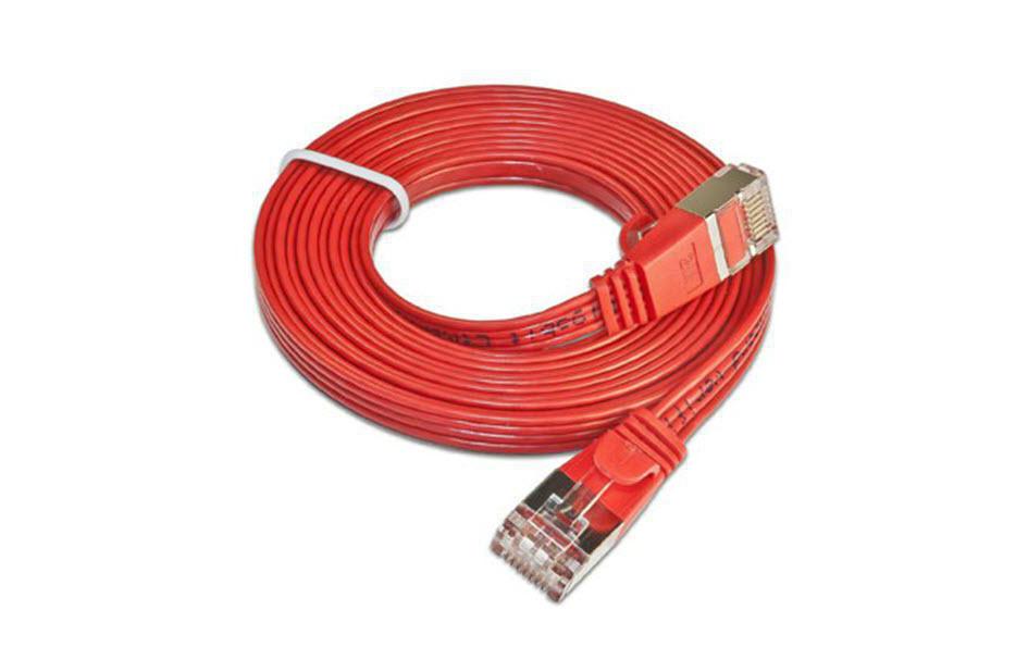 Slimpatchkabel RJ-45 - RJ-45, Cat 6, STP, 5 m, RotGeschirmtes Twisted-Pair-Kabel (STP) mit Klinkenschutz