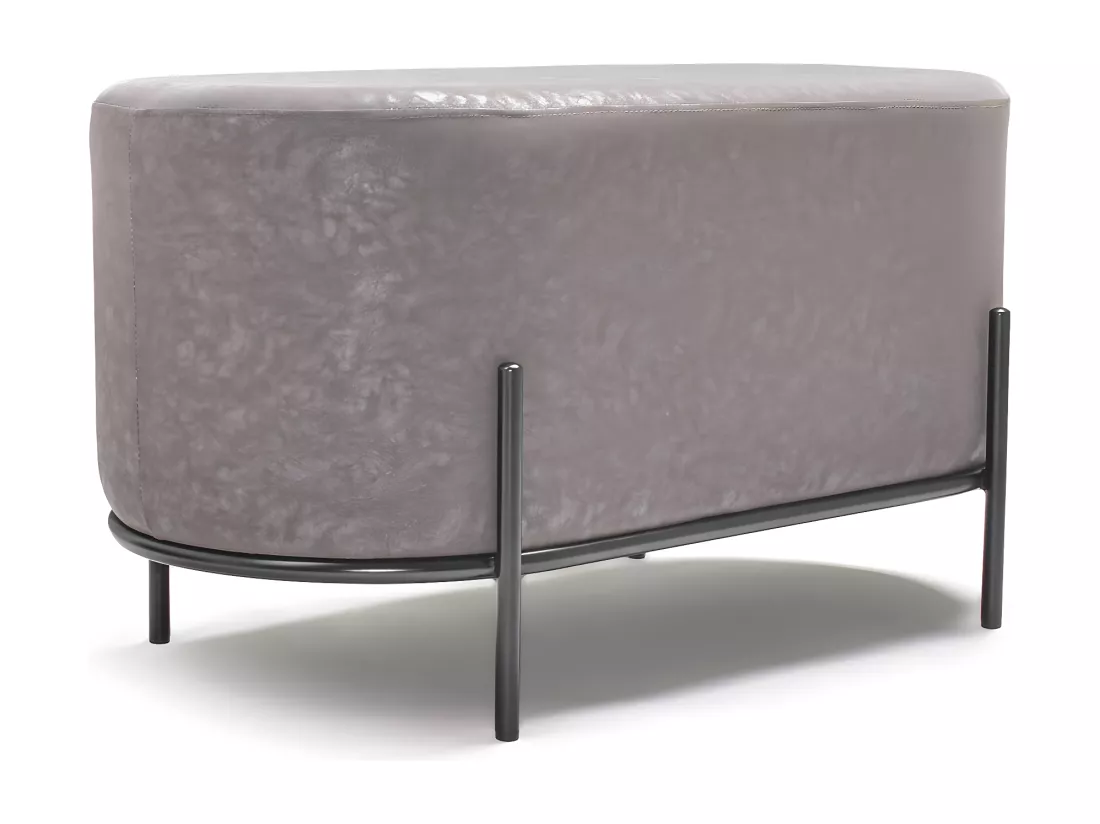 LIPSIA LETHERETTE - Pouf ovale en létherette