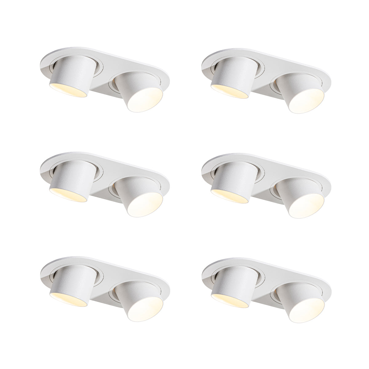 QAZQA Set van 6 inbouwspots wit GU10 35mm kantelbaar 2-lichts -