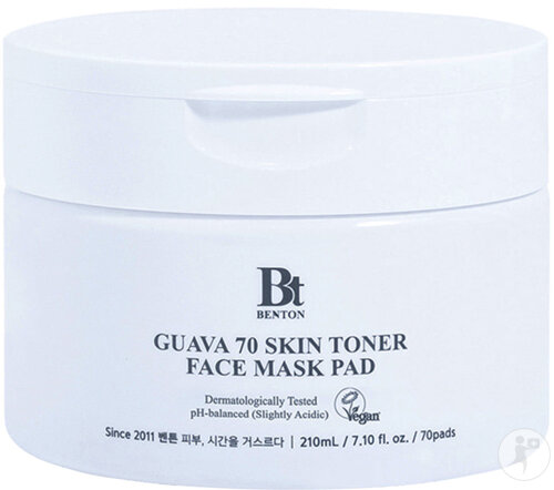 Benton Guava 70 Skin Toner Face Mask Pad Masque Visage Tonifiante Toutes Peaux 70 Pièces