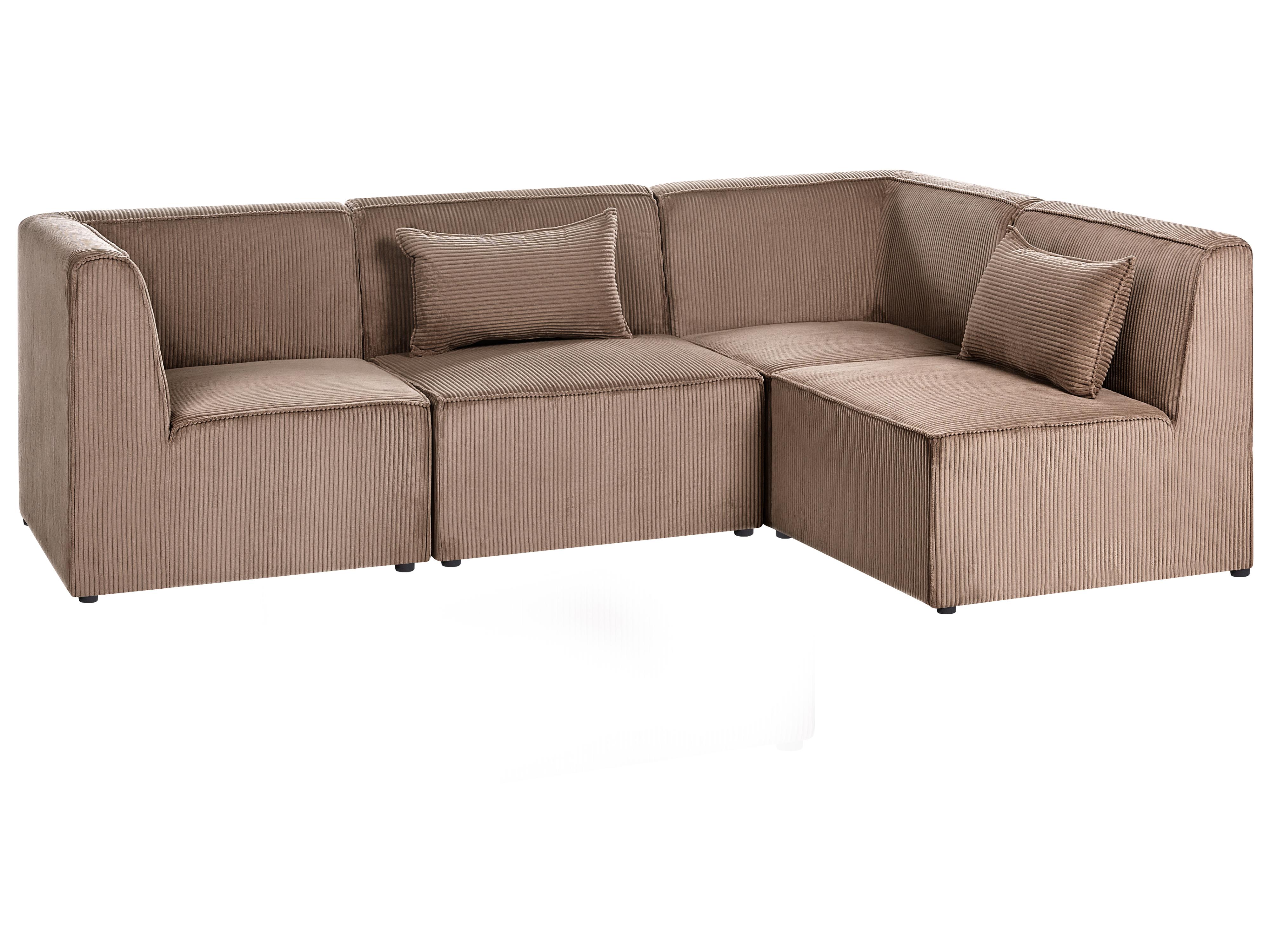 Modulaire hoekbank 4-zits LEMVIG Corduroy Zandbeige linkszijdig