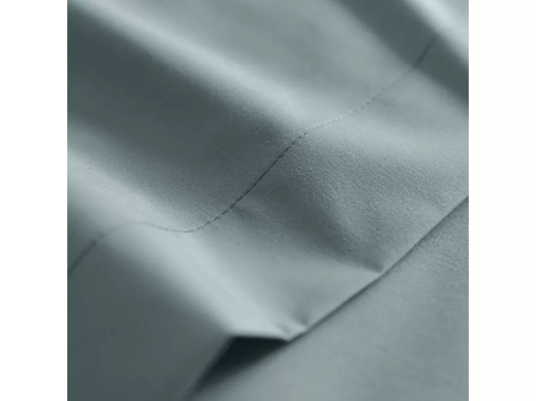 Drap plat coton percale Bleu 270x310 - SOMEO - MORPHEE