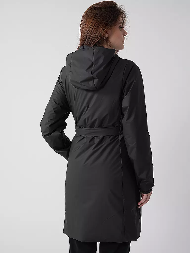 RAINS Regenjacke LOHJA LONG INSULTED CURVED JACKET  schwarz