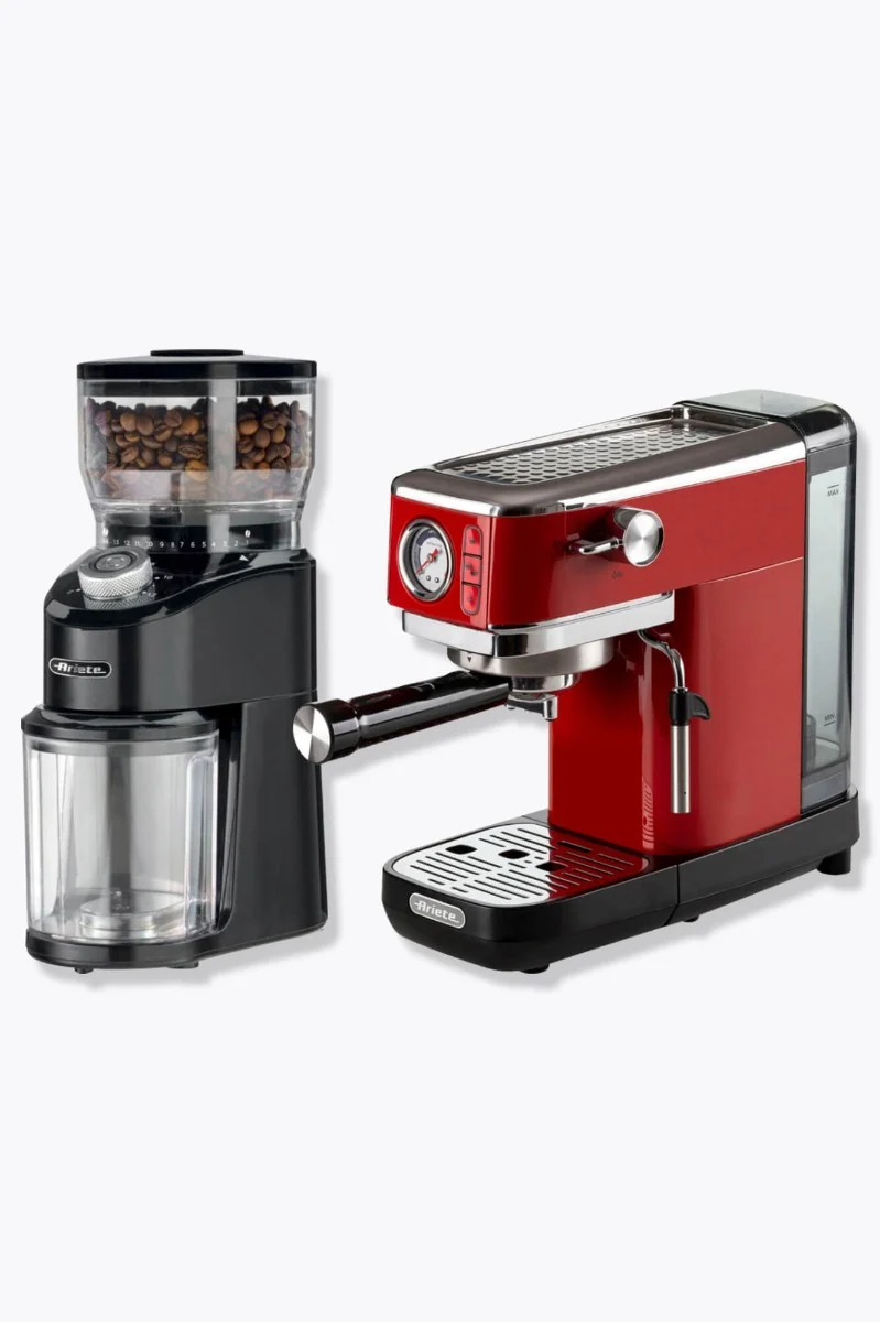 Ariete Moderna Slim, Rot + Ariete Coffee Grinder 3023, schwarz