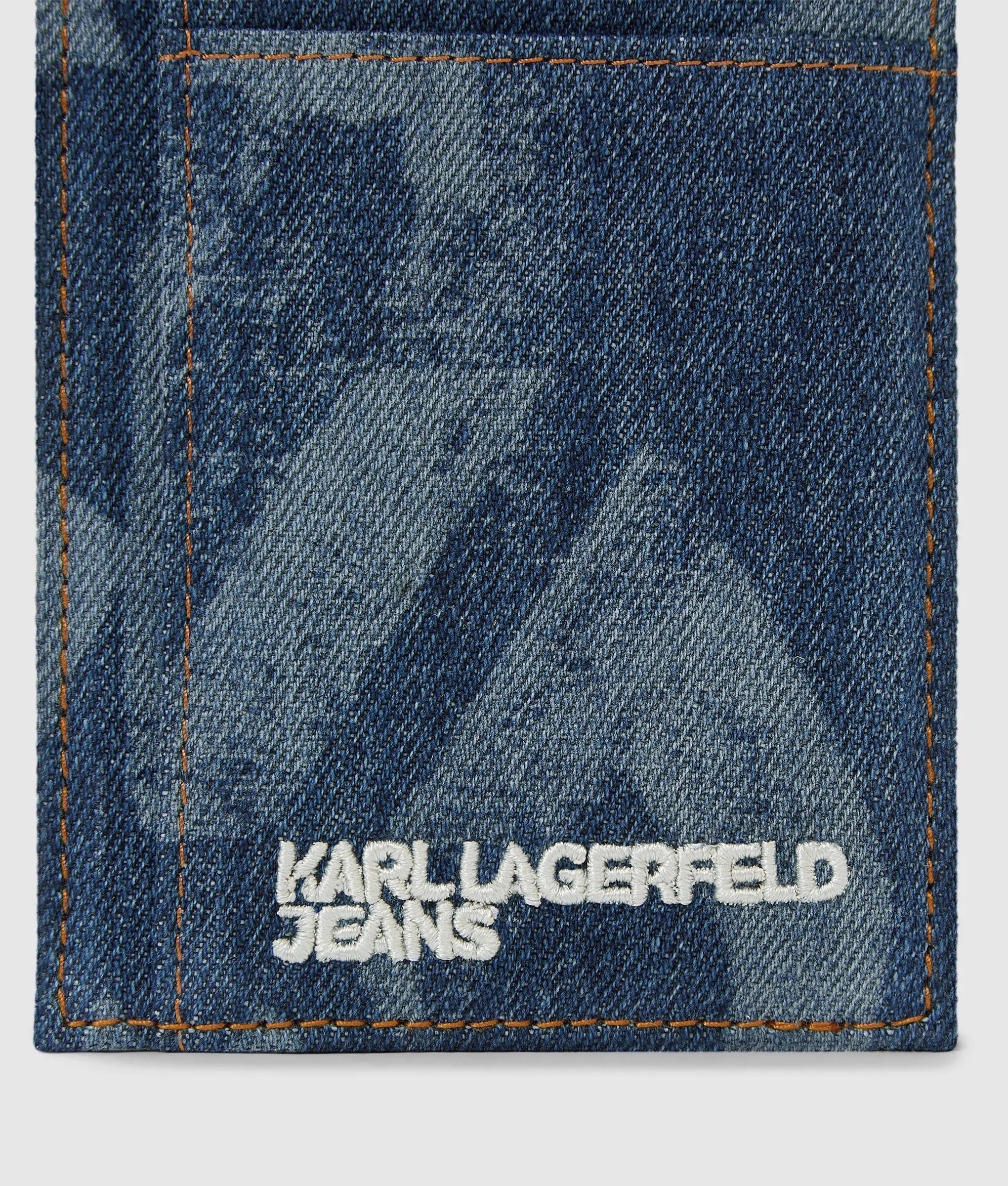 Denim kaarthouder met monogram