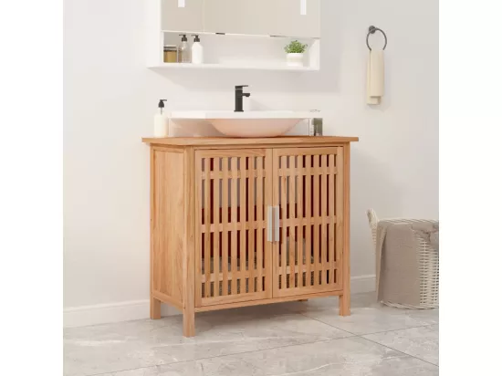 Armoire de salle de bain 66x29x61,5 cm Bois massif de noyer