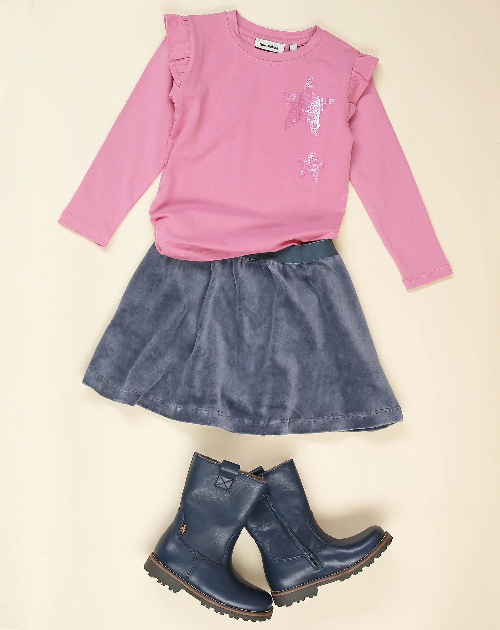 Langarmshirt STERN mit Flügelchen in rosa