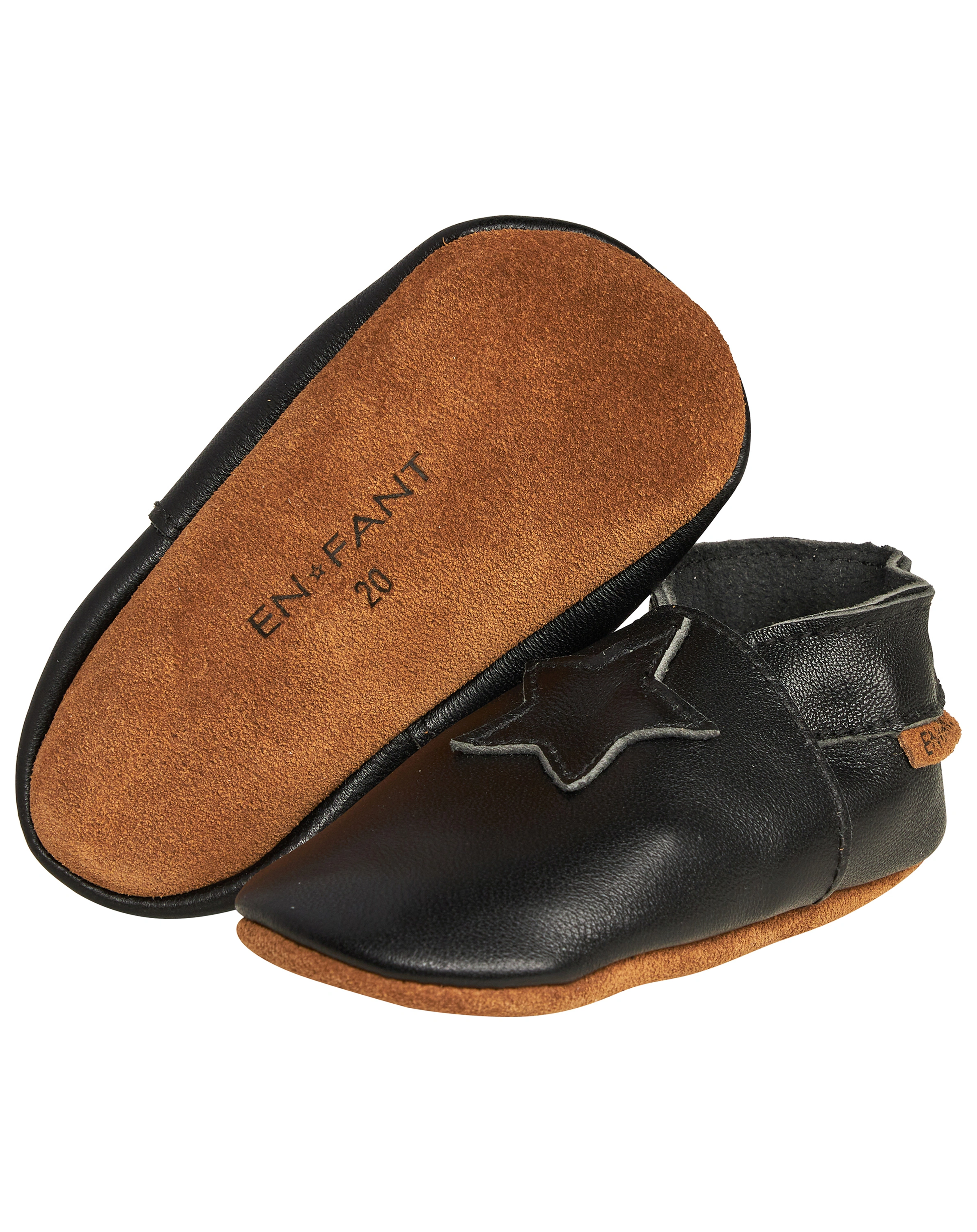 Krabbelschuhe STAR in schwarz/braun