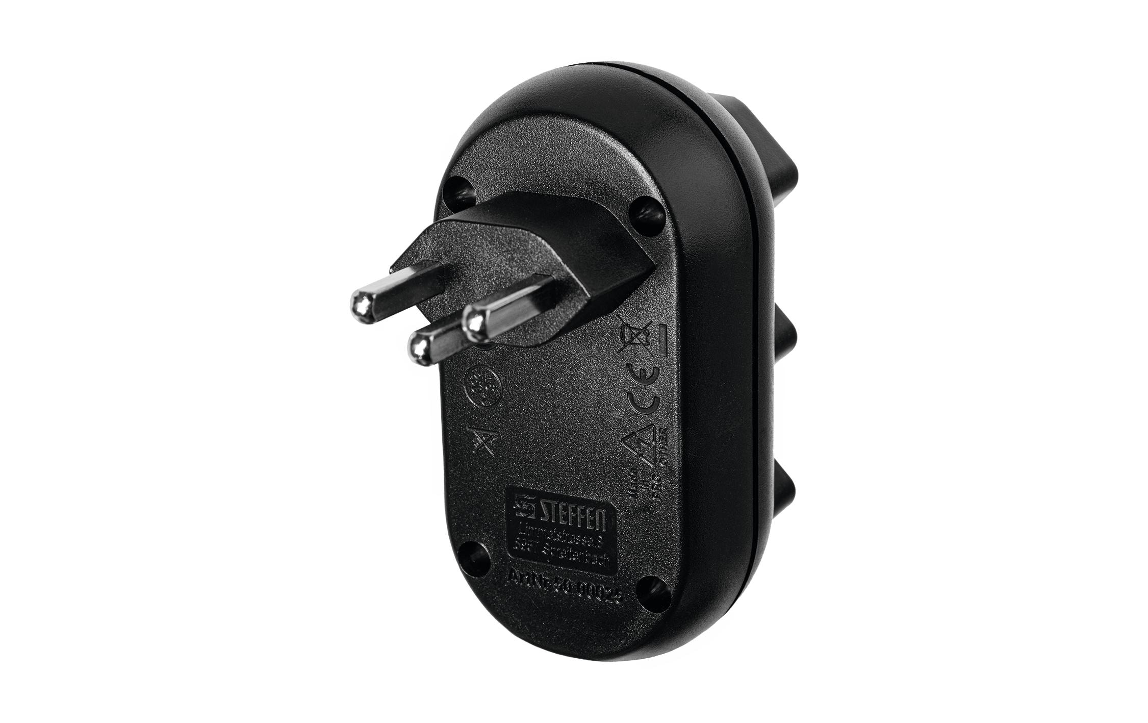 Mehrfachstecker Strong 3x T23, SchwarzMehrfachadapter mit drei T23 Steckdosen in Farbe Schwarz, 230 V/16 A