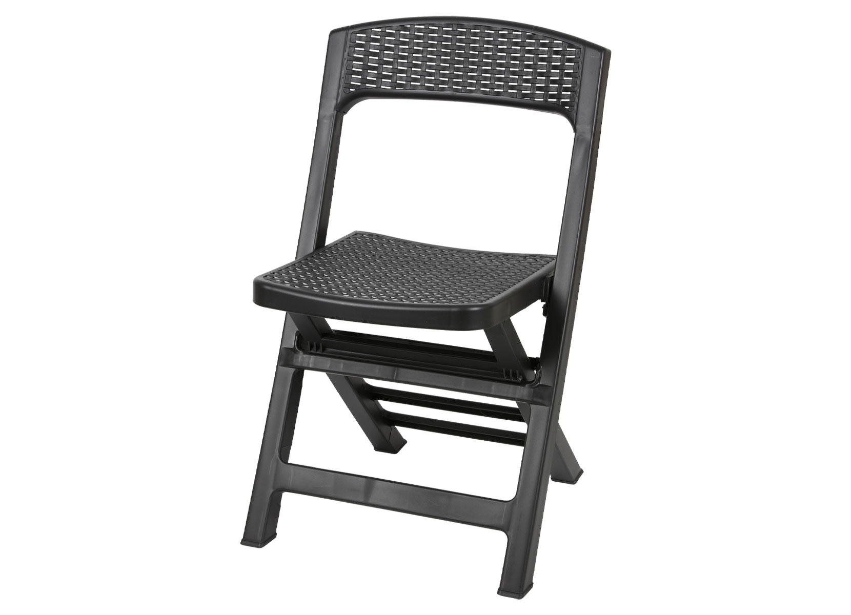 Klappstuhl Asso Rattanoptik 48x76x47cm Anthrazit