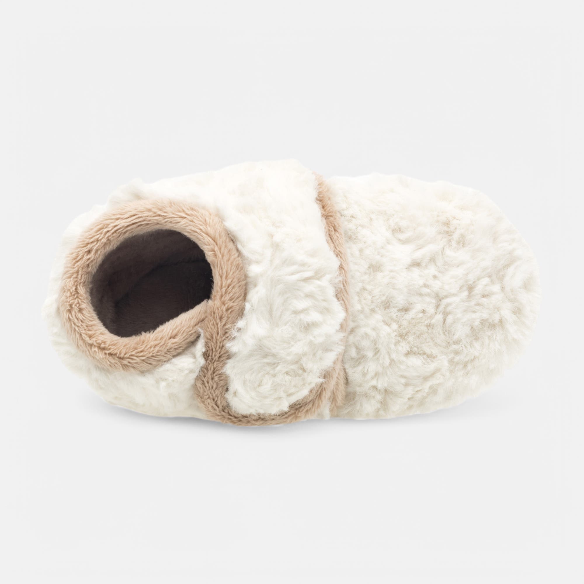 Pantoufles attaches velcros Bébé fille ecru