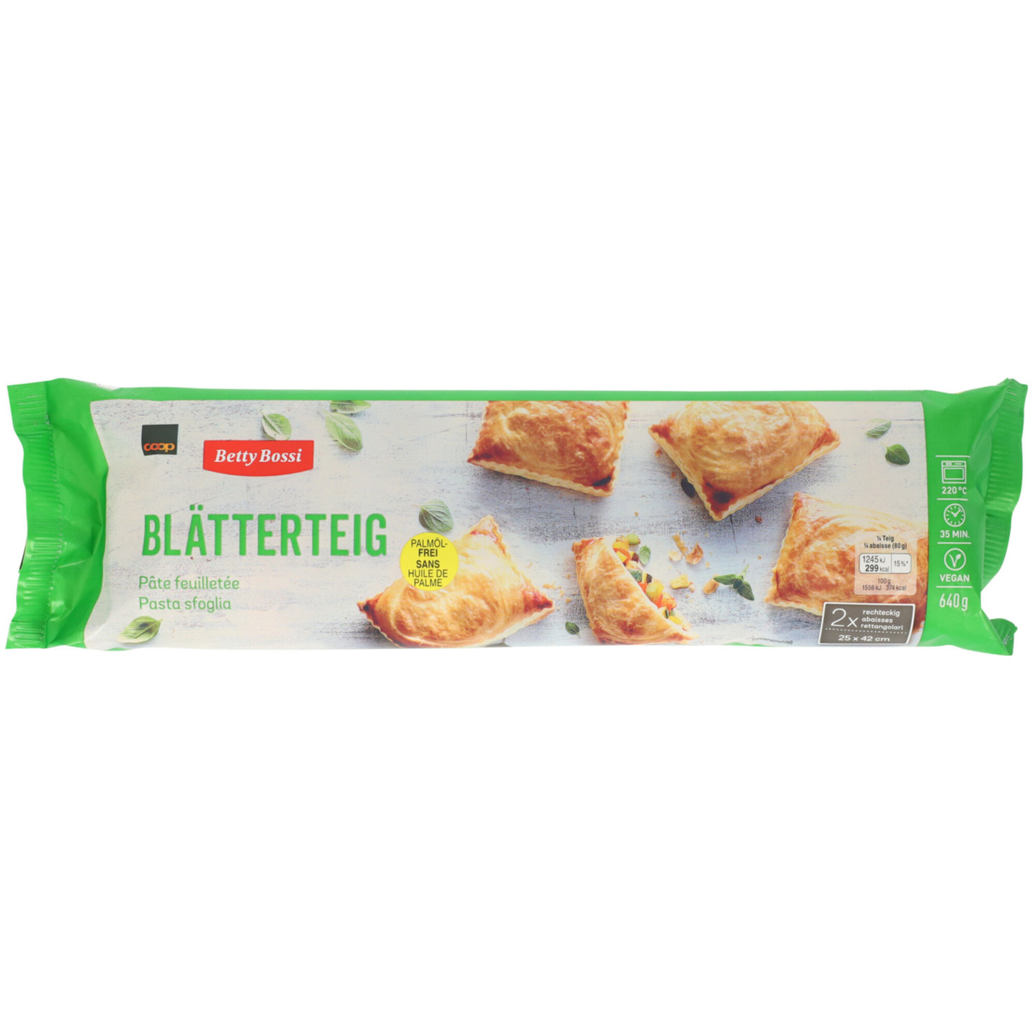 Blätterteig ausgewallt eckig