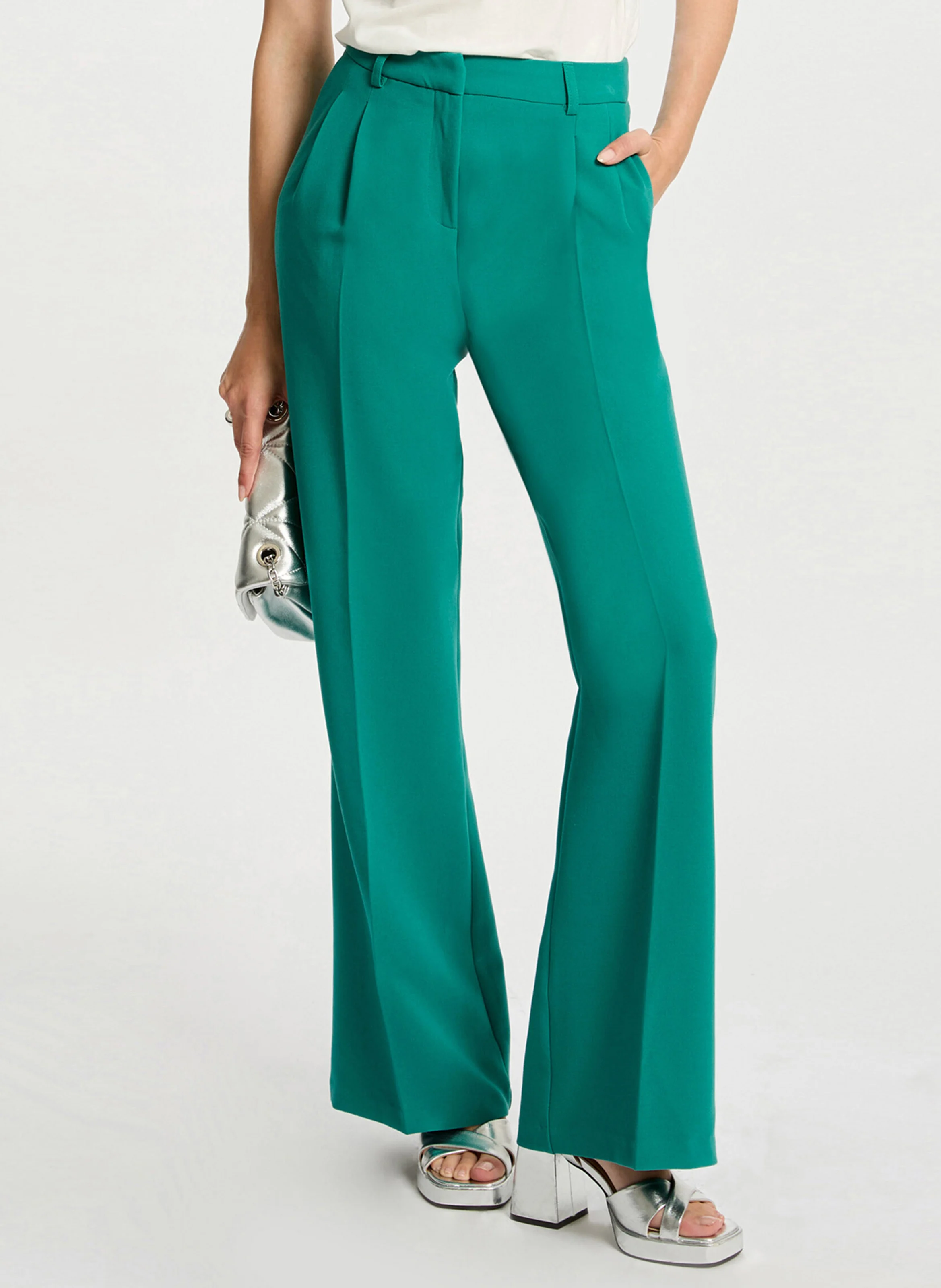PIANO.F - Pantalon large| Vert