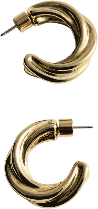MANGO Intertwined hoop earrings Gold