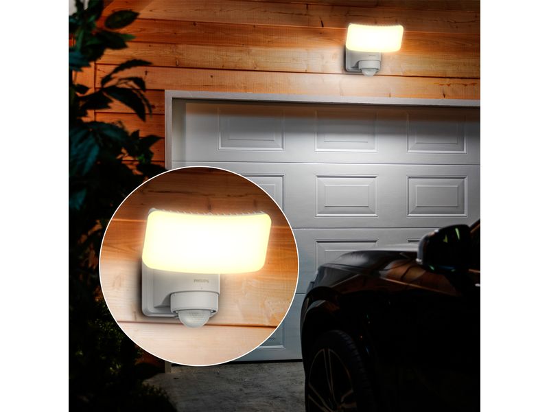 Philips Tylus UE SR Security 3000K WH IR Hocheffizientes Sicherheitslicht mit Bewegungssensor
