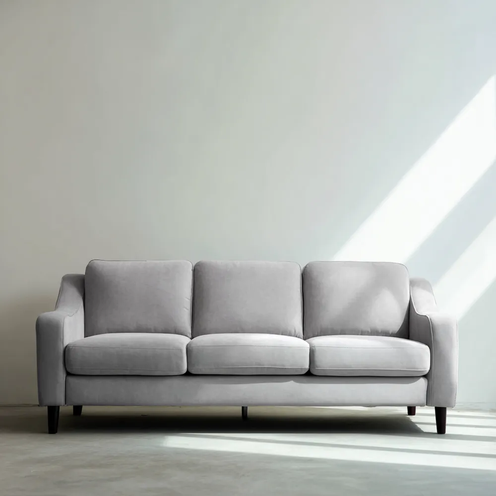 3-Sitzer-Sofa Stoff 220x90x85 cm – Hellgrau – Modernes Design