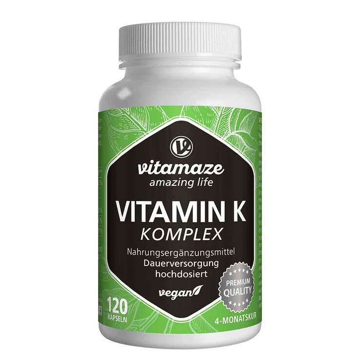Vitamin K Komplex K1 + K2 vegan Kapseln, 120 St