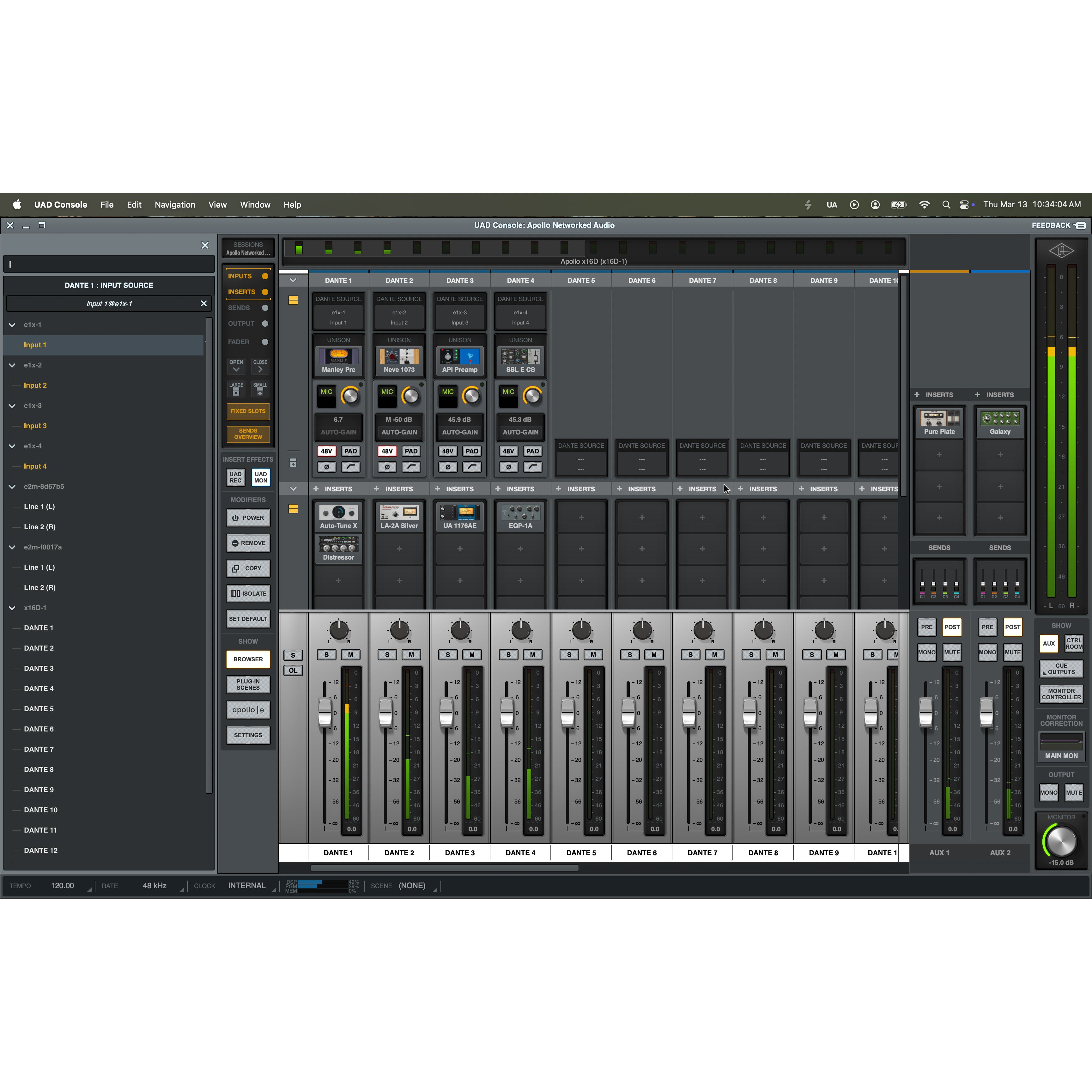Universal Audio Apollo e2m stereo hoofdtelefoonversterker en Line Interface (Dante)