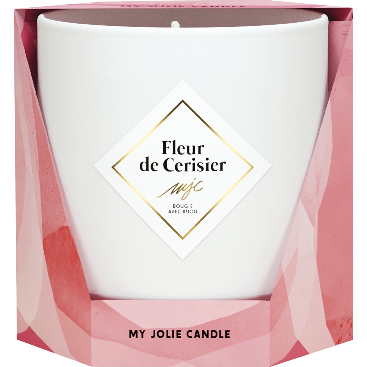 Bougie parfumée - Fleur de cerisier - Collier acier inoxydable doré & noir - 200 g
