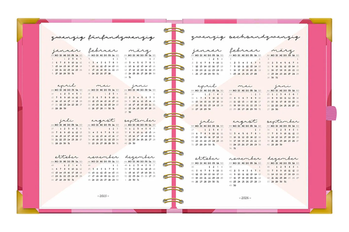 Terminplaner Premium 2025, pink