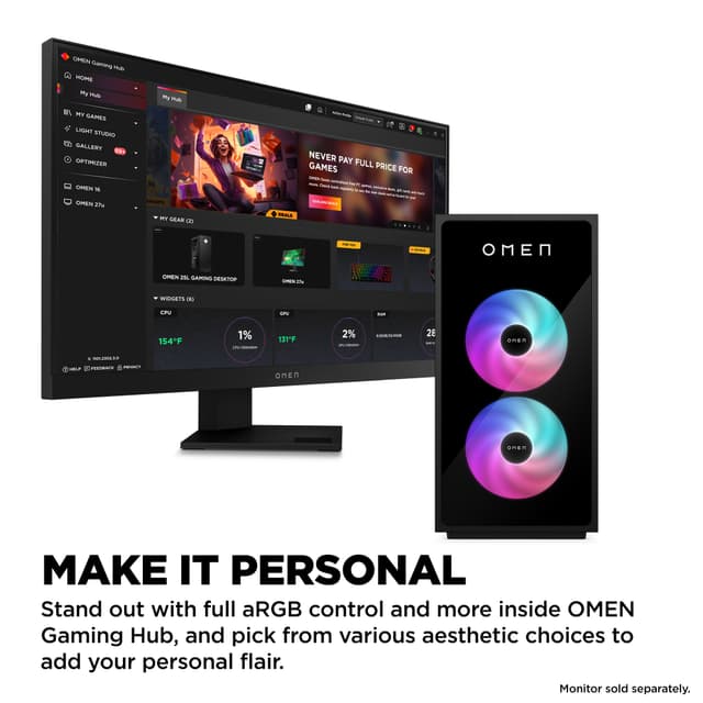 HP OMEN 35L GT16-0852no R7-8700F/16/1TB/5060 Ti gaming-computer