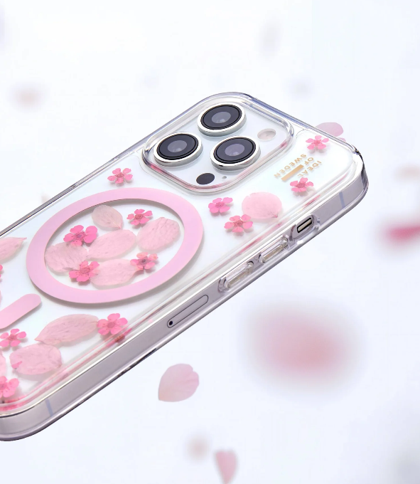 iPhone 16 MagSafe Hardcase Hülle Clear Case Recycled (IDCLCMS-I2461-548) - Cherry Blossom