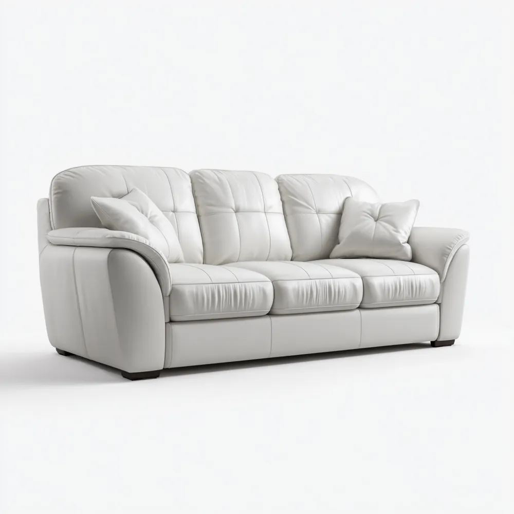 3-Sitzer-Sofa Leder 210x95x85 cm – Weiß – Modernes Design