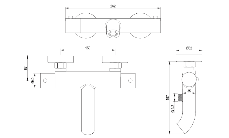 Brauer Brushed Edition thermostatische badkraan RVS geborsteld PVD