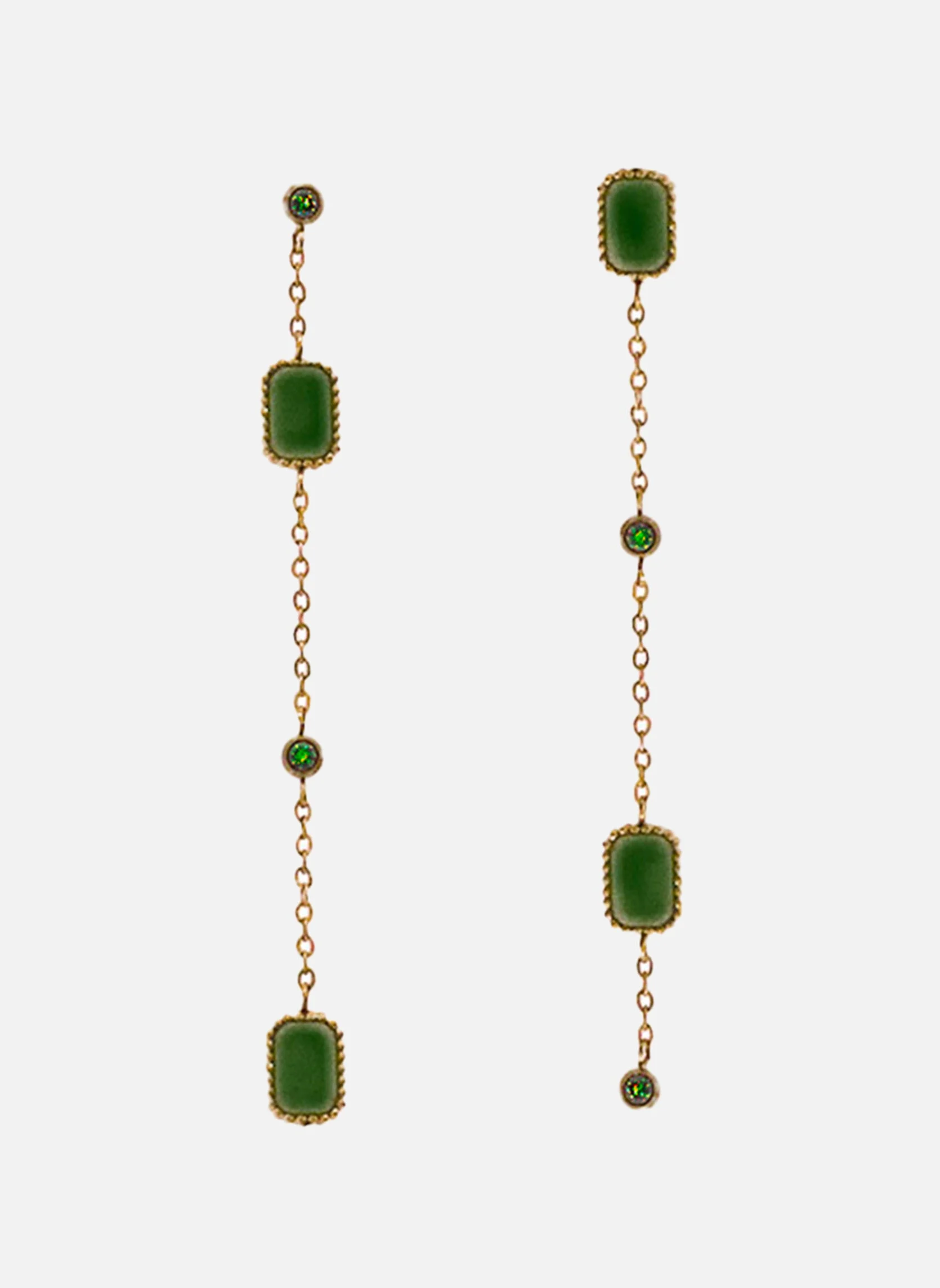 CRONOS - Boucles d'oreilles pendantes cronos | Vert