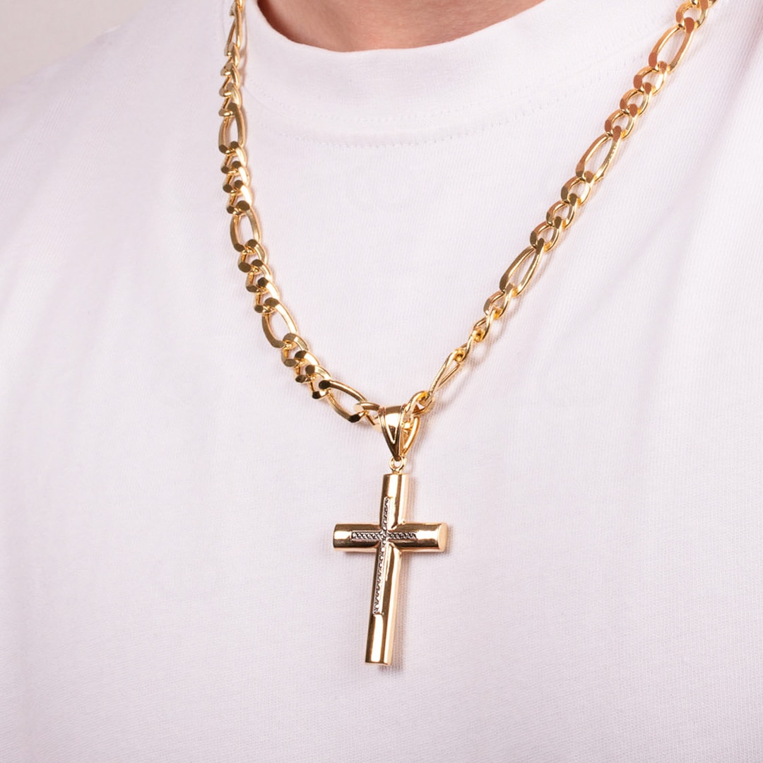 Anhänger 750/18 K Gelbgold Kreuz 50 x 30mm
