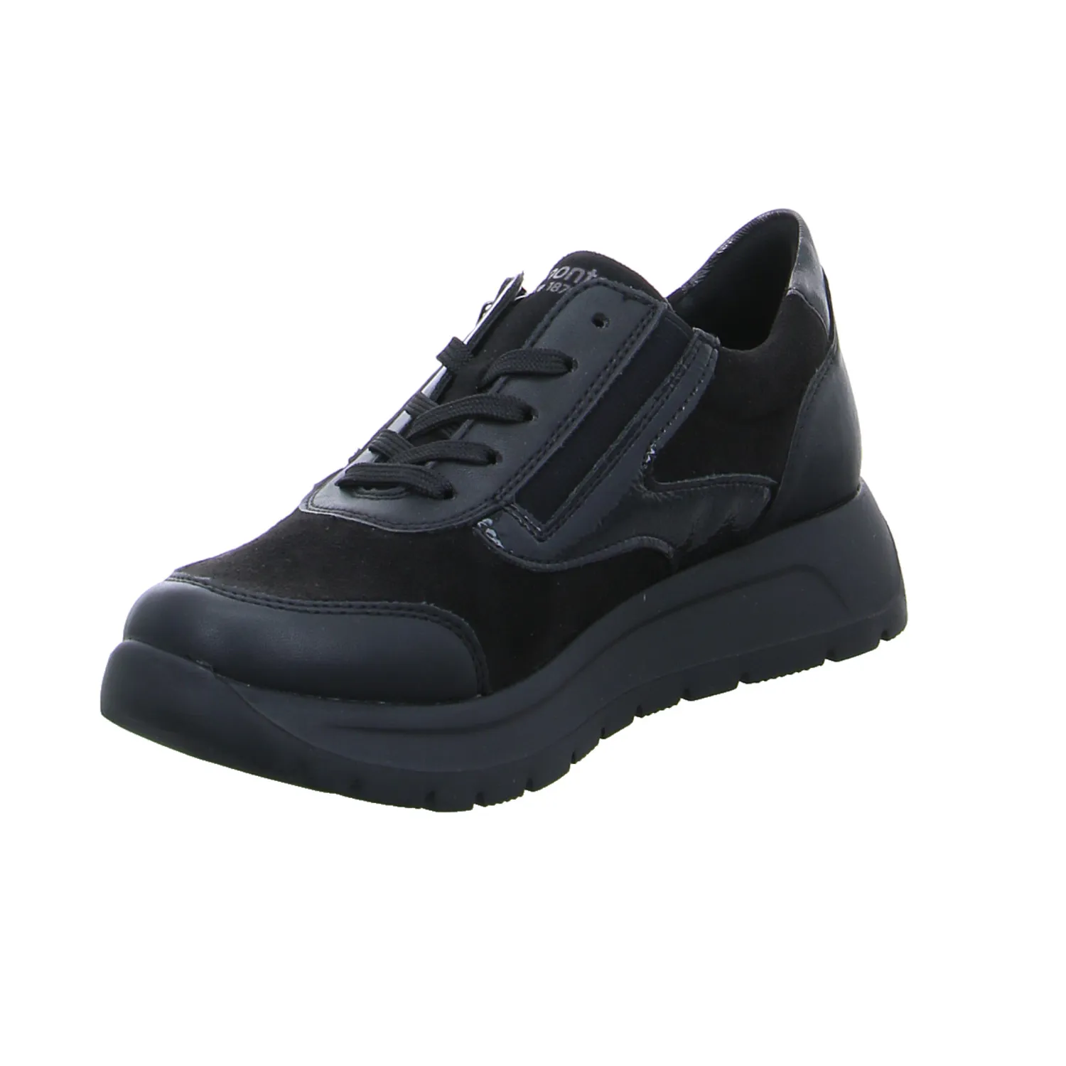 REMONTE Comfort-Schnürer Schwarz Textil