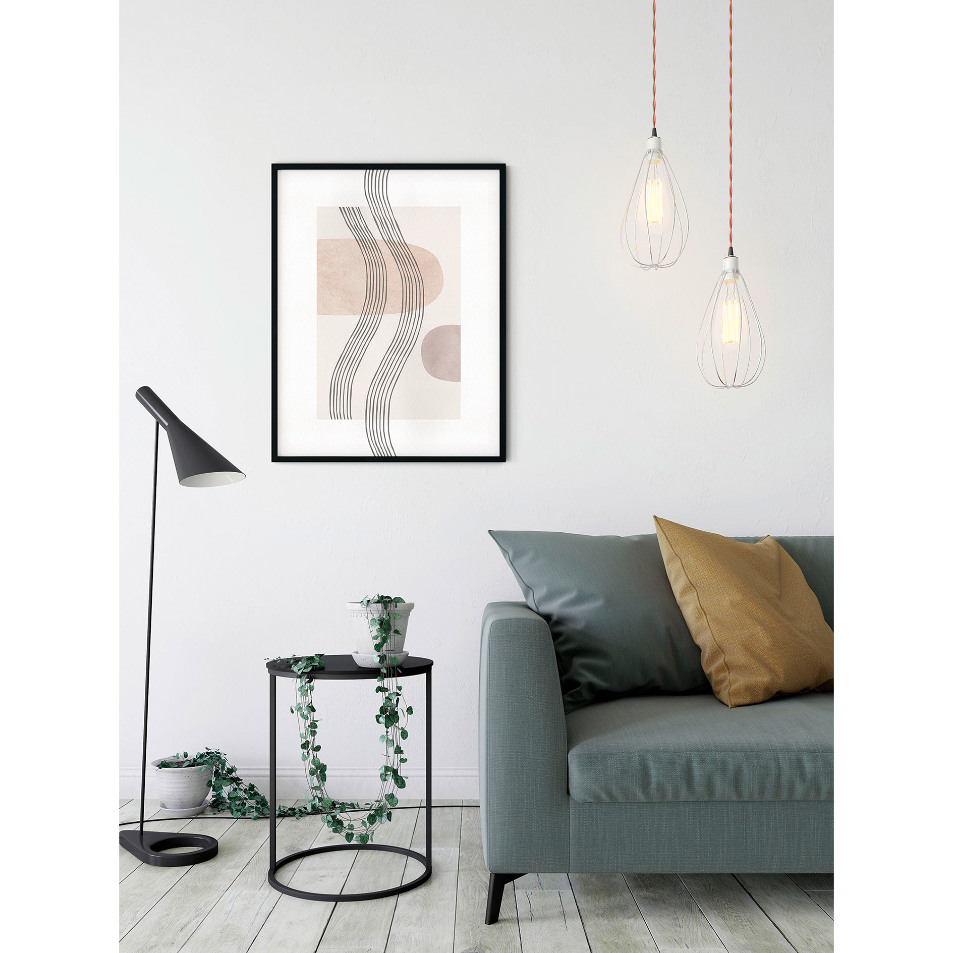 Wandbild LINE ART WAVES - pastell - 50x70 cm