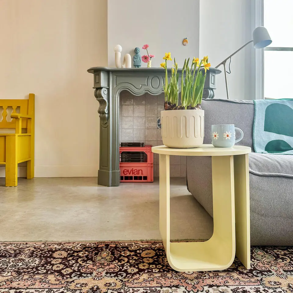 QUVIO Bloempot - Drips - Beton - Beige