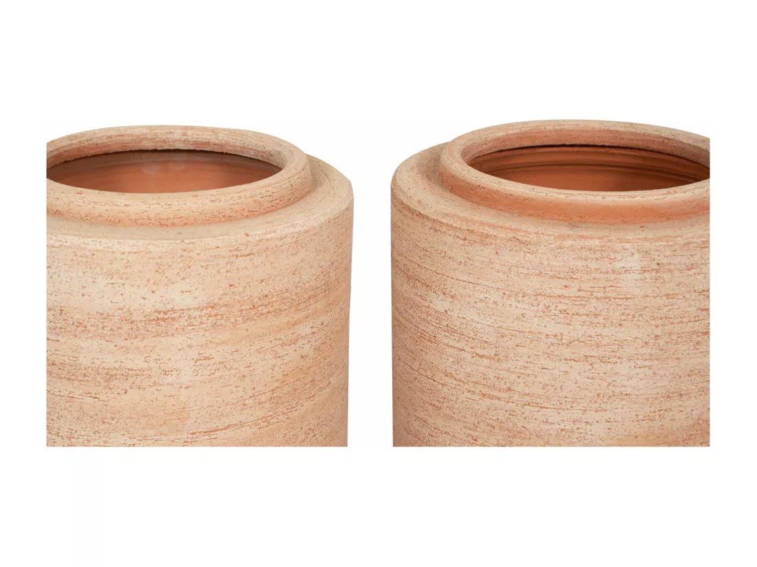 BISCOTTINI Vase - Finition terre cuite - Extérieur - Jardin - Présentoir - Décoratif - Porte-plante - Porte-fleurs - Salon - Salle à manger - Chambre - Cuisine - 35x35x225 cm