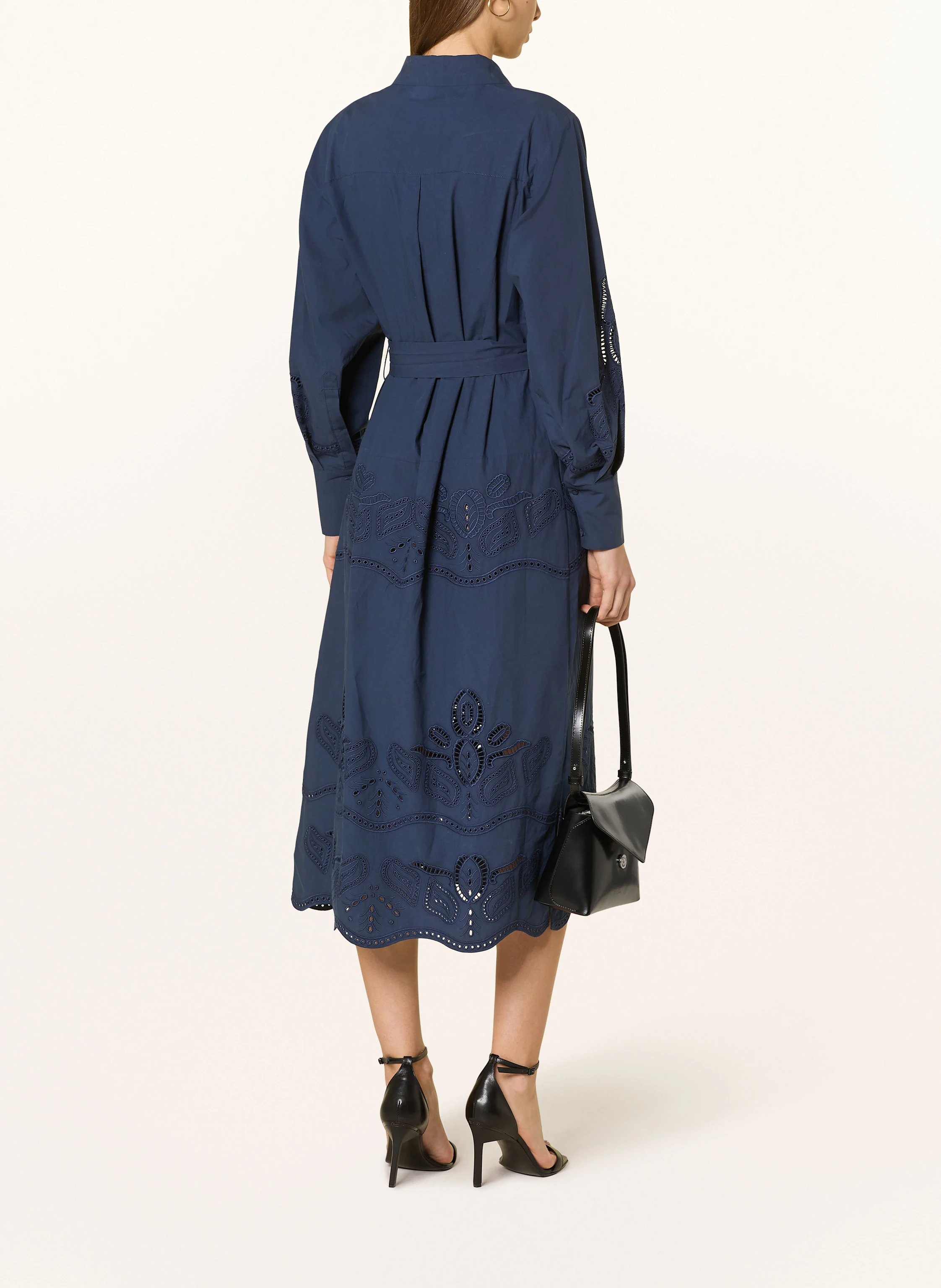 IVI collection Hemdblusenkleid mit Lochspitze