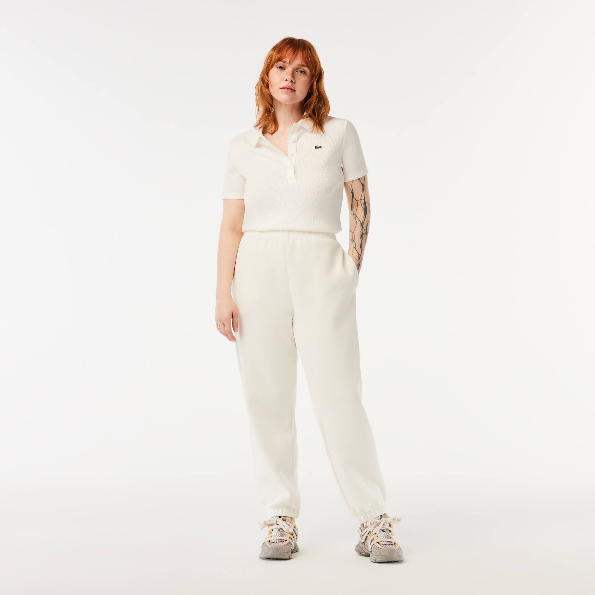 Damen Jogginghose aus Baumwollmischung Traningshosen - Weiss - Lacoste - Damen