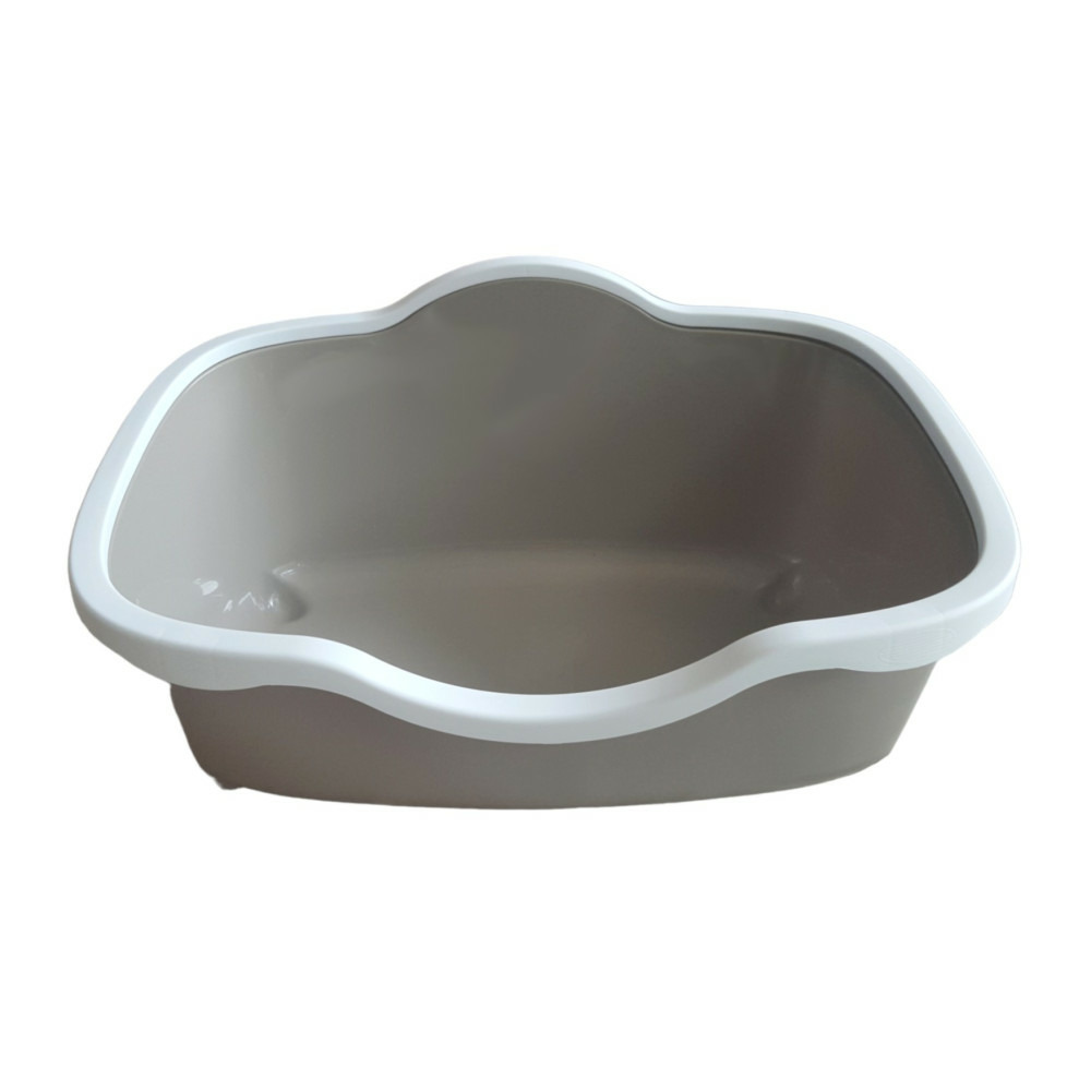 Bac à litière allongé taupe 59 x 39x 27 cm pour chat